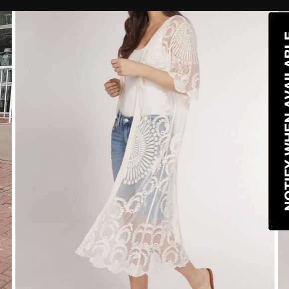 Dex Other - NEW Dex Cream Lace Kimono Duster
